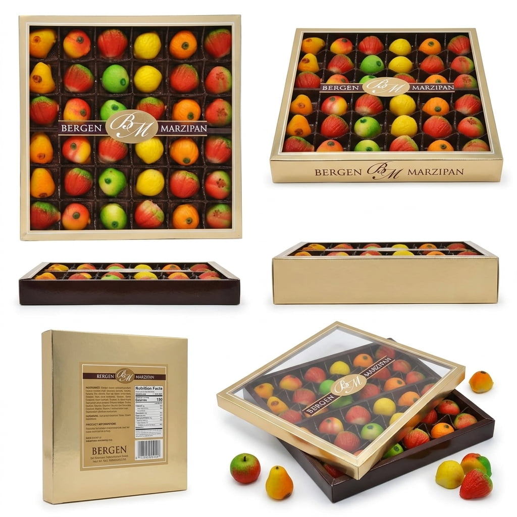 Bergen, Assorted Marzipan Fruit, 9 Piece, 4 oz Classic European