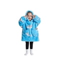thumbnail image 2 of Oversized Wearable Blanket Hoodie For Adult Kids - Big Hooded Sherpa Junior Sweatshirt With Front Pocket, 2 of 5