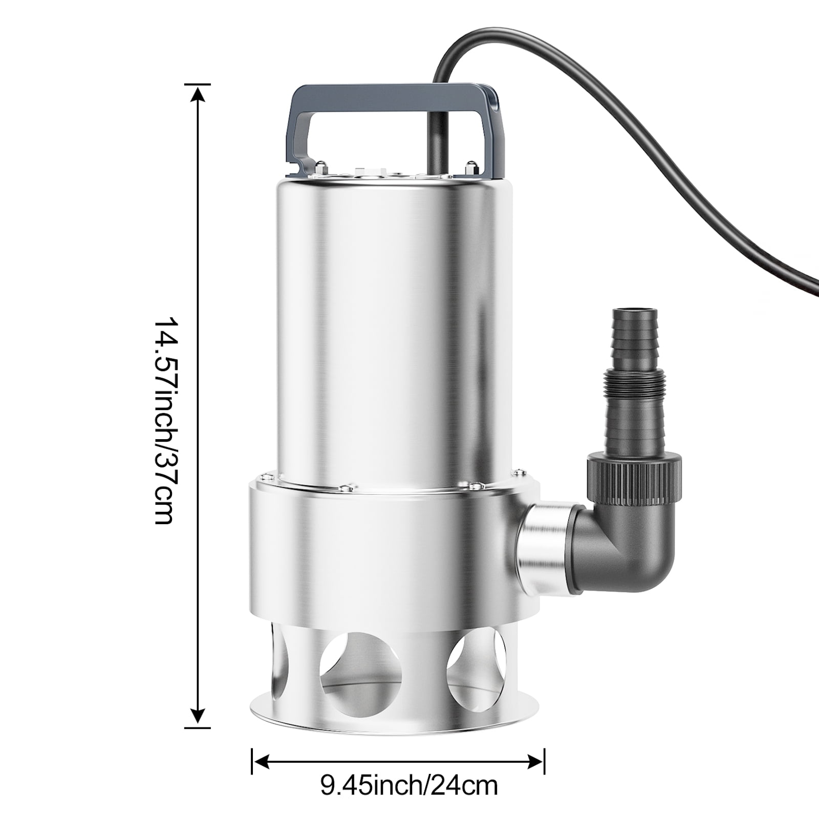 Sump Pump Submersible 1.6HP Dirty/Clean Water Transfer Pump 5500GPH Portable Electric Water Pump for Pool Draining Hot Tub Flooded Basement Ponds Garden Yard with Adapters