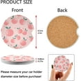 thumbnail image 3 of Coolnut Cute Peachs Car Coasters Pack of 2,Absorbent Car Coasters,Drink Cup Holder Coasters with A Finger Notch for Easy Removal Home Decor, 3 of 6