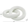 thumbnail image 3 of CosmoLiving by Cosmopolitan White Marble Chain Handmade Geometric 2 Link Decorative Sculpture, 7" x 5" x 2", 3 of 12