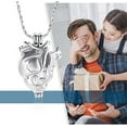 thumbnail image 3 of Fashion Human Anatomy Necklace Jewelry Urn Necklace Heart Charm Necklace Cremation Jewelry Pendant Necklace for Ashes Holder Adjustable 20" Chain, 3 of 7