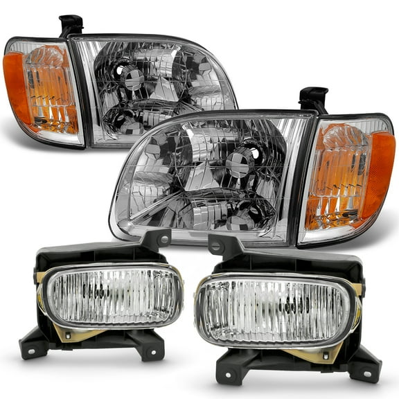 AKKON - Fit 2000-2004 Toyota Tundra Regular/Access Cab 00-04 OEM Style Headlights & Corner Lights - Fog Lights w/ Switch Replacement