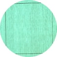 thumbnail image 1 of Ahgly Company Machine Washable Indoor Round Solid Turquoise Blue Modern Area Rugs, 5' Round, 1 of 4