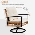 thumbnail image 4 of 3 Piece Patio Bistro Set with Table and 360° Rocking Swivel Chairs, Outdoor Swivel Rocker Chairs Set, Patio Furniture Sets Suitable for Yard Backyard Balcony Garden and Poolside - Beige, 4 of 10