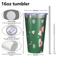 thumbnail image 4 of 16oz Tumblers Green Christmas Pattern Stainless Steel Vacuum Insulated Double Wall Travel Tumbler Cups Mug with Lid and Straw,Cleaning Brush for Coffee,Tea, 4 of 4