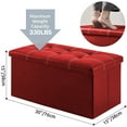 thumbnail image 5 of WEPSEN Folding Storage Ottoman Bench,Leather Footstool End of Bed Storage Bench Storage Chest,Foot Rest for Living Room,Bedroom Hallway Bench with Storage,Holds up to 330lb,30x15x15inches,Red, 5 of 13