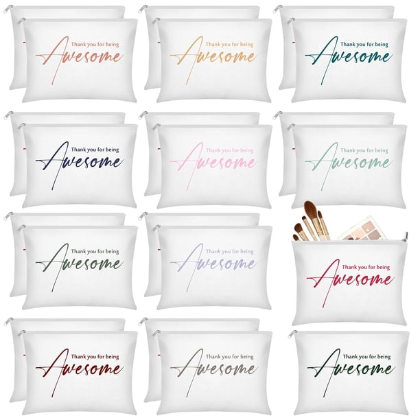 Bolsas de cosméticos Buryeah Thank You for Being Awesome x24, color blanco