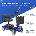 thumbnail image 3 of Mbxcooter 15 Miles 4-Wheel Mobility Scooter for Adults/Seniors, Foldable Compact Elderly Scooter with Removable Basket, Cup Holder, 350W Powered Electric Wheelchair Device w/360WH Battery, 3 of 11