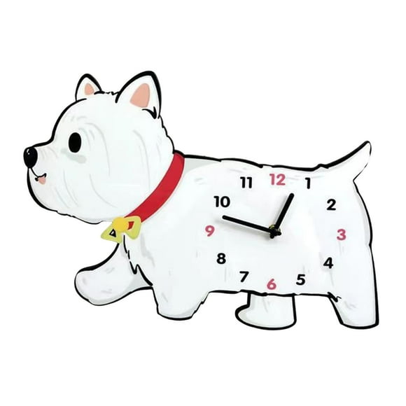 Reloj de Pared Decorativo Reloj Colgante de Madera con Péndulo Y Diseño de Perro Creativo Mecanismo Silencioso Y Adecuado para Dormitorio Infa
