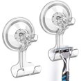 thumbnail image 1 of Shower Suction Hooks, 2 Pack Suction Hooks Removable and Reusable Razor Hook for Shower Waterproof Powerful Vacuum Suction Cup Hook Holder for Towel Bathrobe Loofah Hooks for Bathroom & Kitchen, 1 of 5