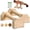 PINE WOOD, variant on Wooden Parallettes 2 count Push Up Stand For Floor Calisthenics Bars , Handles Handstand Blocks Beech & Pine Pushup Non-Slip Base Parallel Exercise Equipment For MenTrainers
