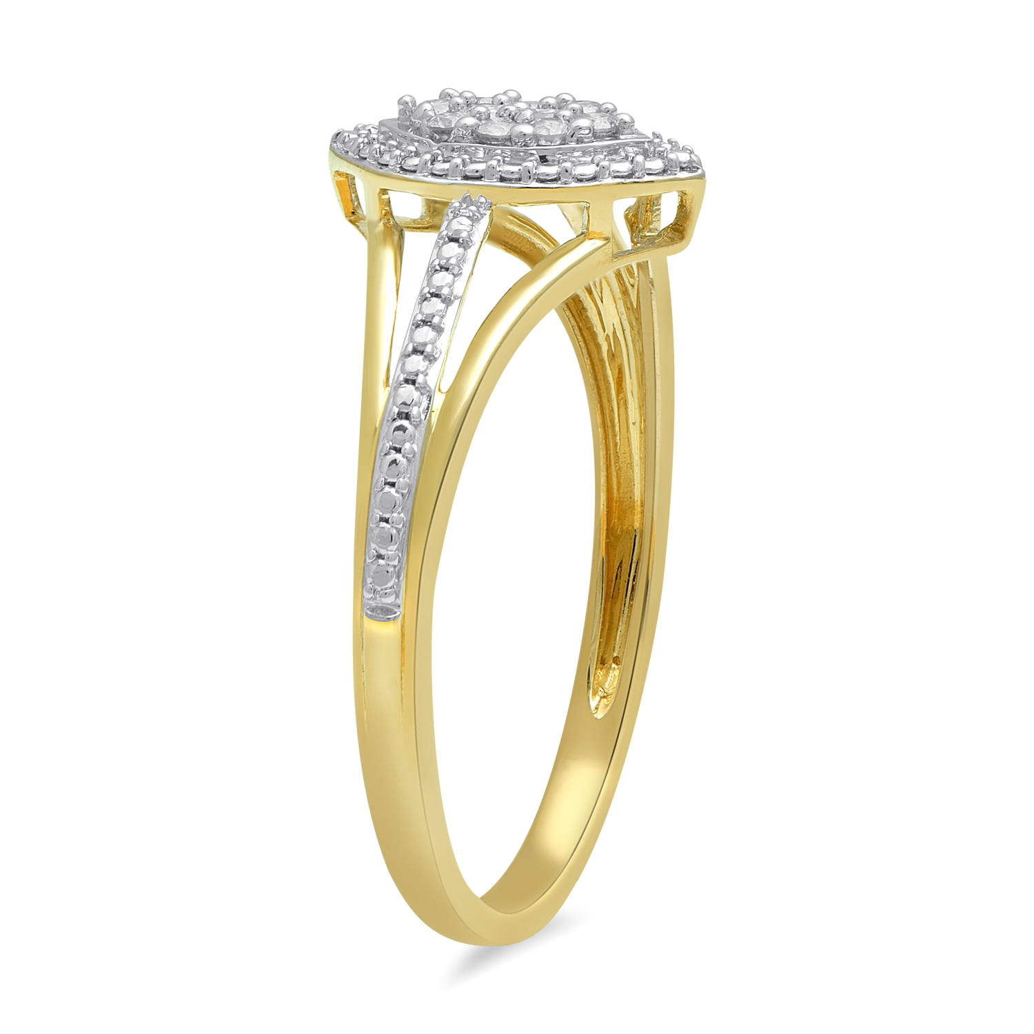 Brilliance Fine Jewelry Fashion Ring 1/10 Ct. T.W 10K Yellow Gold for Women