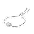 thumbnail image 1 of Pulsera Michael Kors de acero inoxidable en forma de corazón y cristal plateado, 1 of 6