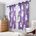 thumbnail image 2 of Yayeee Window Curtains Light Filtering 63"x42" Grommet Panel Pair Home Living Room Decor, Halloween Purple Ghosts, 2 of 7