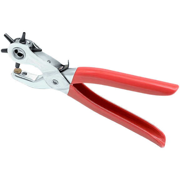 Leather Hole Punch, Heavy Duty Steel Revolving Hole Punch Plier with 6 Sizes, 0.1 to 0.2 in / 2.5 to 5 mm Punching for Belts, Saddles, Shoes, Fabrics, DIY Craft Projects