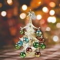 thumbnail image 5 of deevoka Glass Christmas Tree Ornament Glass Statue Indoor Holiday Tabletop Xmas Tree Yellow, 5 of 9