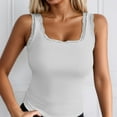 thumbnail image 3 of Women's Lace Trim Camisole Built In Bra Sleeveless Tank Top U Neck Casual Layering Piece For Spring And Fall, 3 of 5
