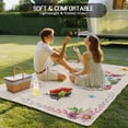 thumbnail image 4 of Easter Bunny Outdoor Rug for Patio/Deck/Porch, Non-Slip Large Area Rug 5 x 8 Ft, Spring Flower Daisy Tulips Vintage Leaves Indoor Outdoor Rugs Washable Area Rugs, Reversible Camping Rug Carpet Runner, 4 of 8