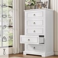 thumbnail image 3 of Homfa 5 Drawers Tall Dresser, Chest of Drawers Storage Bedroom Dresser Cabinet for Closet Living Room, White, 3 of 8