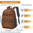 thumbnail image 3 of Geometric Diamond Brown Pattern 17" Waterproof Oxford School Backpacks for Teens, S-Shape Padded Straps, for School, Travel, Hiking, Camping, 3 of 5