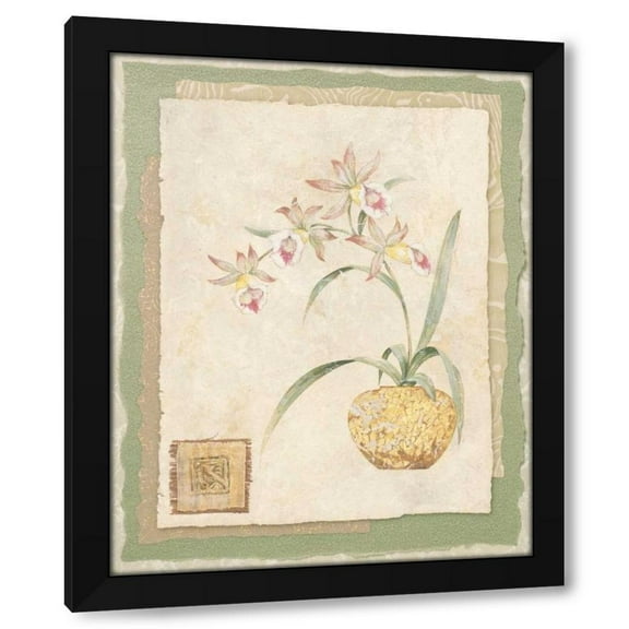 Pamela Gladding 12x14 Black Modern Wood Framed Wall Art Titled - Orchid II