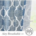 thumbnail image 2 of SHILIU-Rings Lattice Moroccan Tile Print Curtains 54 Inches Long Quatrefoil Linen Textured Semi Sheer Curtain Grommet Window Treatment Set for Living Room Kitchen, Set of 2, 50 x 54 Inch, Blue, 2 of 4