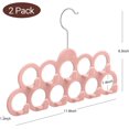 thumbnail image 2 of Perchero de terciopelo para bufandas, organizador de bufandas, acabado de terciopelo flocado, soporte para bufandas con 11 presillas y ganchos, color rosa, paquete de 2, 2 of 5