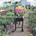 thumbnail image 3 of Mobile Metal Raised Garden Bed Cart Legs Elevated Tall Planter Box With Wheels For Outdoor Indoors House Patio Backyard Vegetables Tomato DIY Herb Grow Black, 3 of 23