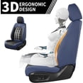 thumbnail image 5 of FLORICH Car Seat Covers Front Pair, Waterproof Faux Leather Seat Protectors, Auto Interior Cushions Fit for Most Cars Suv Trucks, Black&Blue, 5 of 7