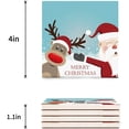 thumbnail image 3 of FMSHPON Merry Christmas Santa Claus Reindeer Set of 8 Coaster for Drinks, Absorbent Ceramic Stone Coasters Cup Mat with Cork Base for Home Kitchen Room Coffee Table Bar Decor, 3 of 4