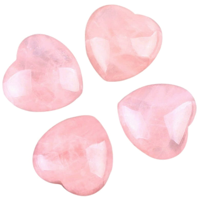 Natural Rose Quartz Crystal Heart Gemstones Love PalmThumb Worry Stone 