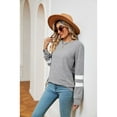 thumbnail image 2 of XCHQRTI Splicing Color Women Blouse Shirt Fall Tops Trendy Shirt Long Sleeve Casual Work Tops with Splicing Design, 2 of 4