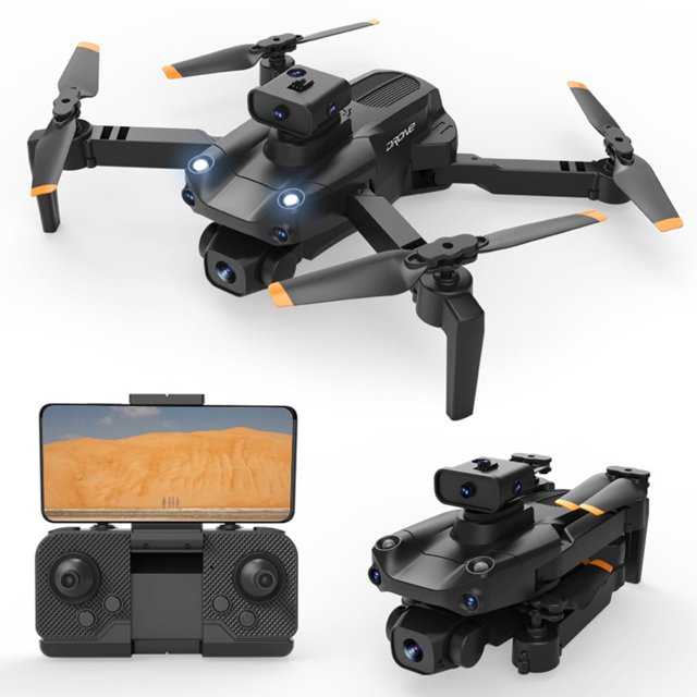 WJSXC S172 WiFi FPV con cámara dual 4KHD, modo de retención de altitud, dron RC plegable, cuadricóptero RTF, color negro