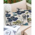 thumbnail image 6 of Navy Blue Green Floral Throw Pillow Cover 24 x 36 Inch Decorative Pillow Cover Vintage Botanical Leaves Lumbar Pillowcase Seasonal Rectangle Cushion Case for Couch Sofa Bed Living Room, 6 of 7