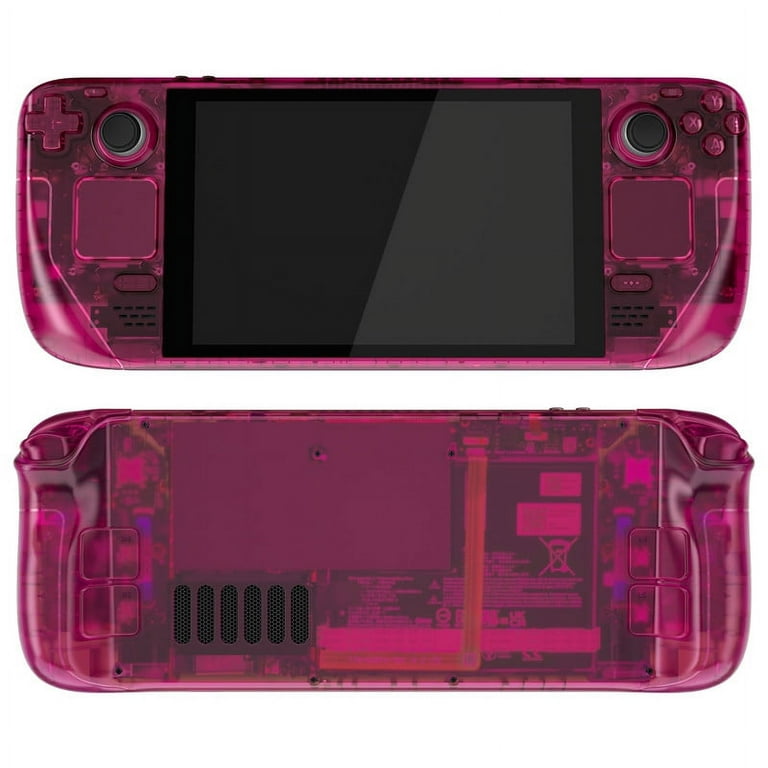 eXtremeRate Clear Candy Pink Faceplate Back Plate Replacement