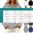 thumbnail image 3 of Quarter Zip Pullover wWomen Waffle Knit Long Sleeve Drawstring Casual Sweatshirt Hooded Tops, 3 of 7