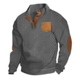 thumbnail image 1 of pstuiky Camisas de manga larga de invierno para hombre, Suéter de hombre con botones, color liso, cuello alto, mangas largas y cuadrados pequeños top de hombre xxl, 1 of 6