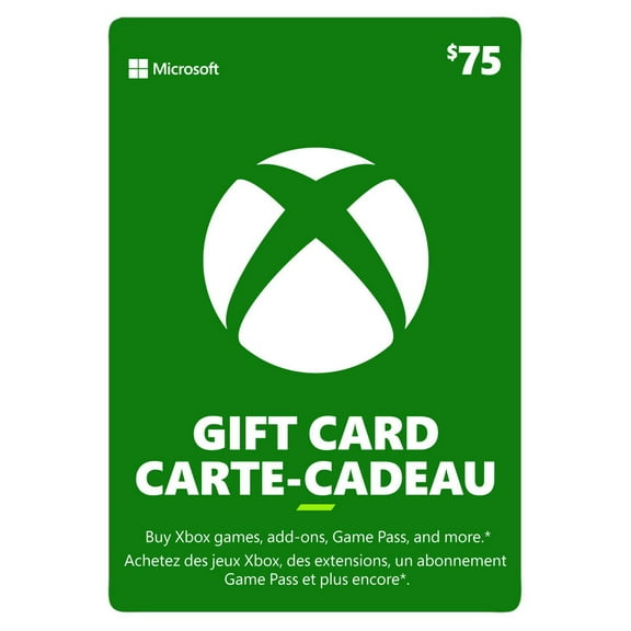 Xbox Live Gift Card $75 CAD Digital Download