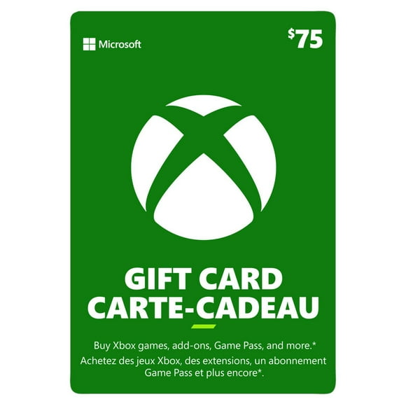 Xbox Live Gift Card $75 CAD Digital Download