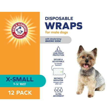 UPC: 0742797884080 | Arm & Hammer Male Dog Diaper Wraps  X-Small 9  -14  Waist  12 Pack