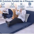 thumbnail image 2 of Colchón Plegable de Espuma Viscoelástica, Cama Portátil Colchoneta Seccionado en 4, Tapete de Siesta con Funda Lavable Colchón de Piso, Almohadilla Individual Camping Invitado, 2 of 4