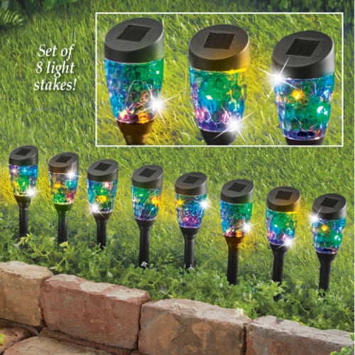 Solar Multicolor Light Stakes Set of 8