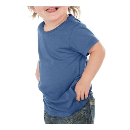 Kavio IJC0432 Infants Crew Neck Short Sleeve Tee-steel Blue-6M