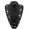 thumbnail image 3 of Bocar Long Statement 2-Strand Bead Boho Necklace with Chain for Women,37.8inch, Coral （NK-10084-purple）, 3 of 7