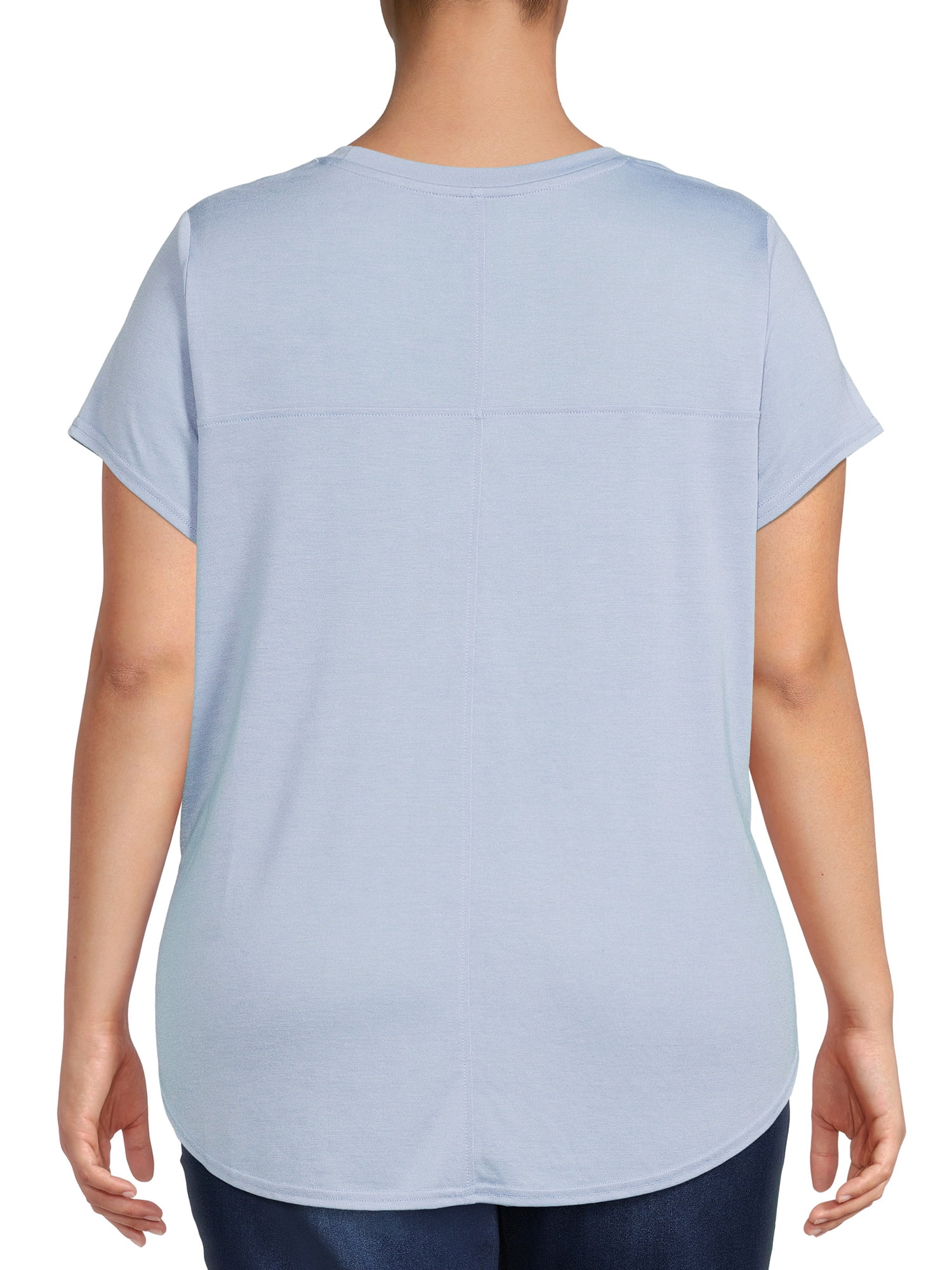 Terra & Sky Women's Plus Size Shirttail T-shirt, 2-Pack