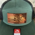 thumbnail image 2 of Firefighter Flag Hat, Leather Patch Hat, Richardson 168 Flat Bill Snapback, Fireman Gift, Patriotic Trucker Hat, 2 of 5