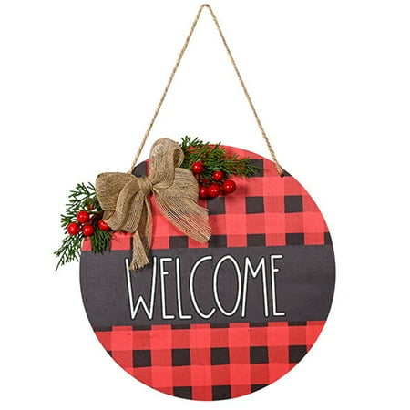 

House Number Christmas Decor Hanging Label for Front Door Red Bottom Bow Doorplate Home Wedding Party Decoration