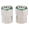 thumbnail image 4 of 2pcs/set Chrome Car Auto Tpms Valve Stem Cap N2 Nitrogen Tire Insert Cover, 4 of 5