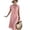 Pink, variant on Womens Summer Dresses Classic Solid Stretch Midi Dresses Short Sleeve Front Knot Bow Casual Summer Clothes Yellow M